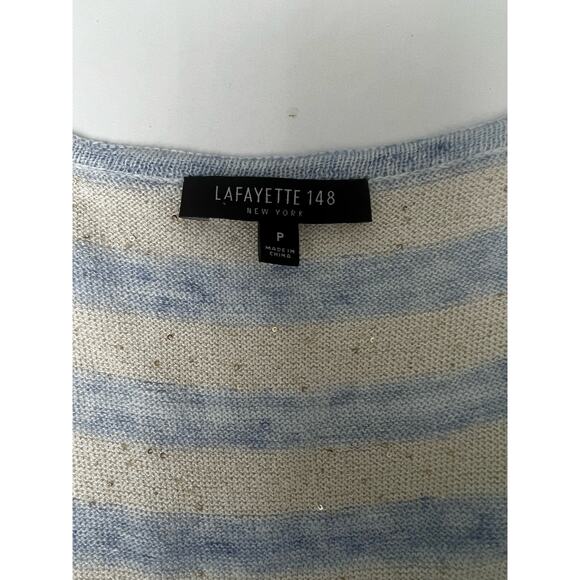 Lafayette 148 New York Women's Silk & Linen Blend Striped Tank, Size P - Picture 2 of 8